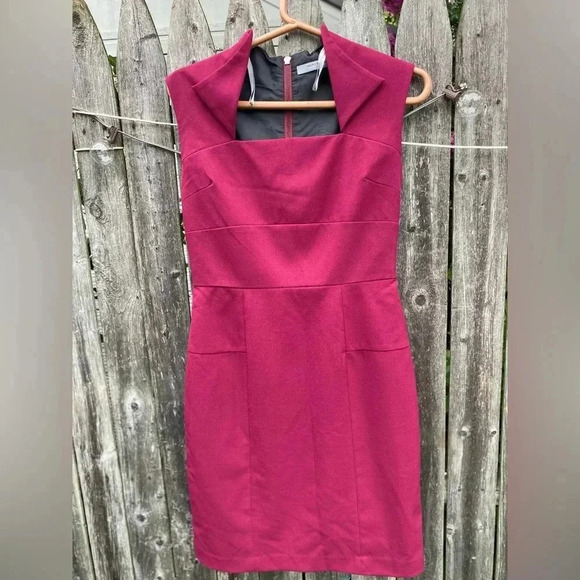 Andrew Marc Sheath Dress - Burgundy- Excellent Condition- Size 4 - Above Knee - Picture 6 of 10